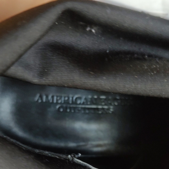 American Eagle Outfitters Silver and Black Glitter Ankle Boots Chunky Heel SZ 9 - Picture 5 of 11